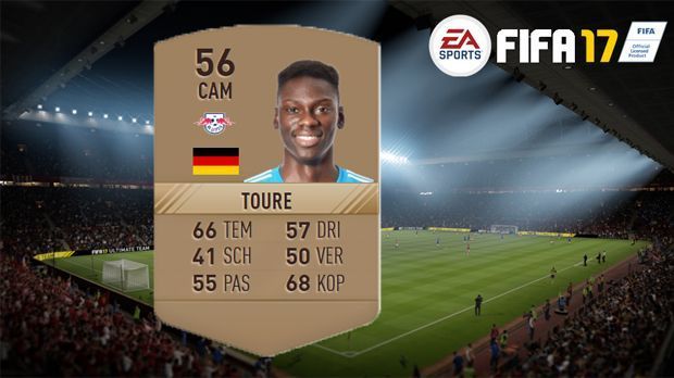 
                <strong>Idrissa Toure</strong><br>
                Idrissa Toure (RB Leipzig) - Gesamt-Stärke: 56
              