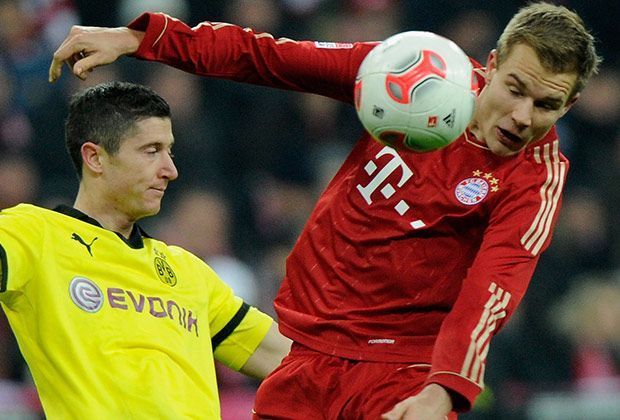 
                <strong>Spiel sieben</strong><br>
                Im ersten Liga-Spiel des Jahres trennten sich beide Teams mit einem 1:1-Unentschieden. Lewandowski stand 90 Minuten auf dem Platz, ein Treffer gelang ihm jedoch nicht.
              