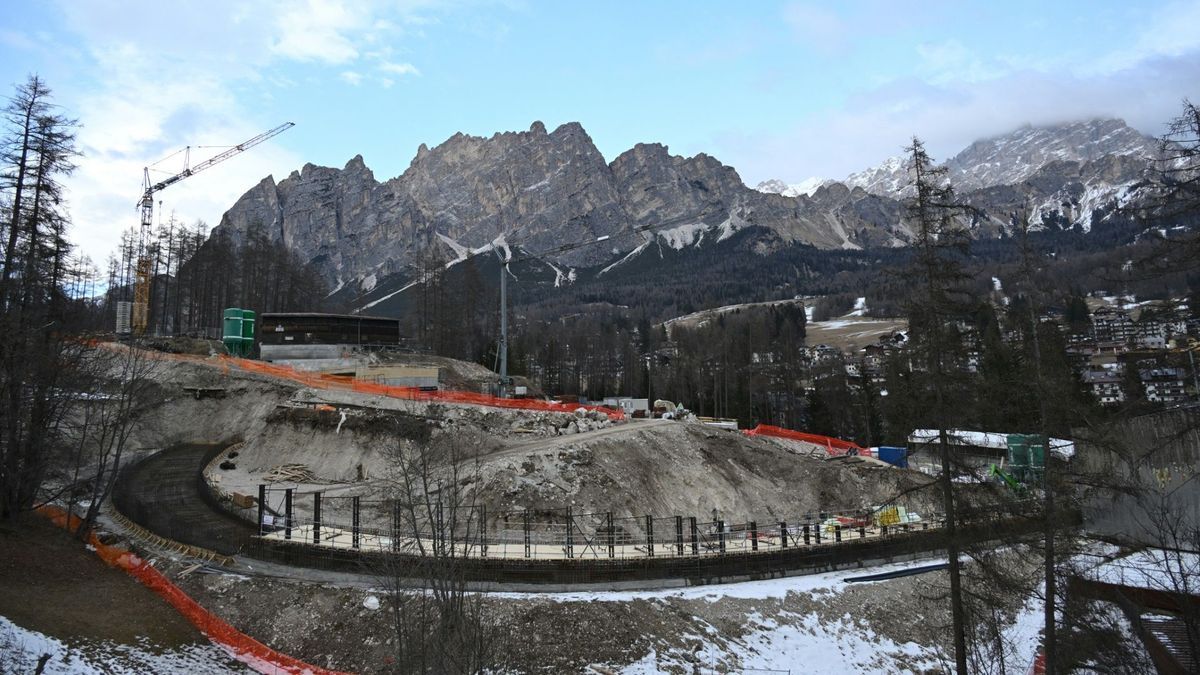 Die Baustelle in Cortina am 19. Januar