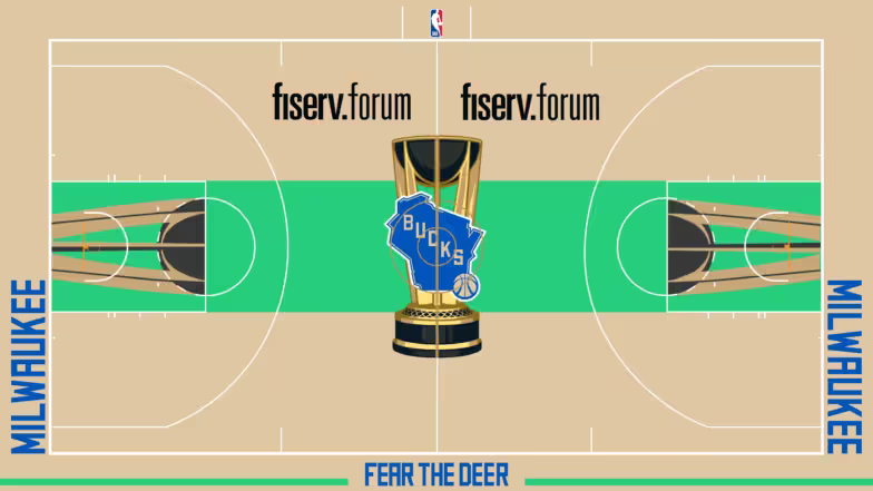 <strong>Milwaukee Bucks<br></strong>Helles Braun mit Grün bei den Milwaukee Bucks. Passend zum grünen Staat Wisconsin.