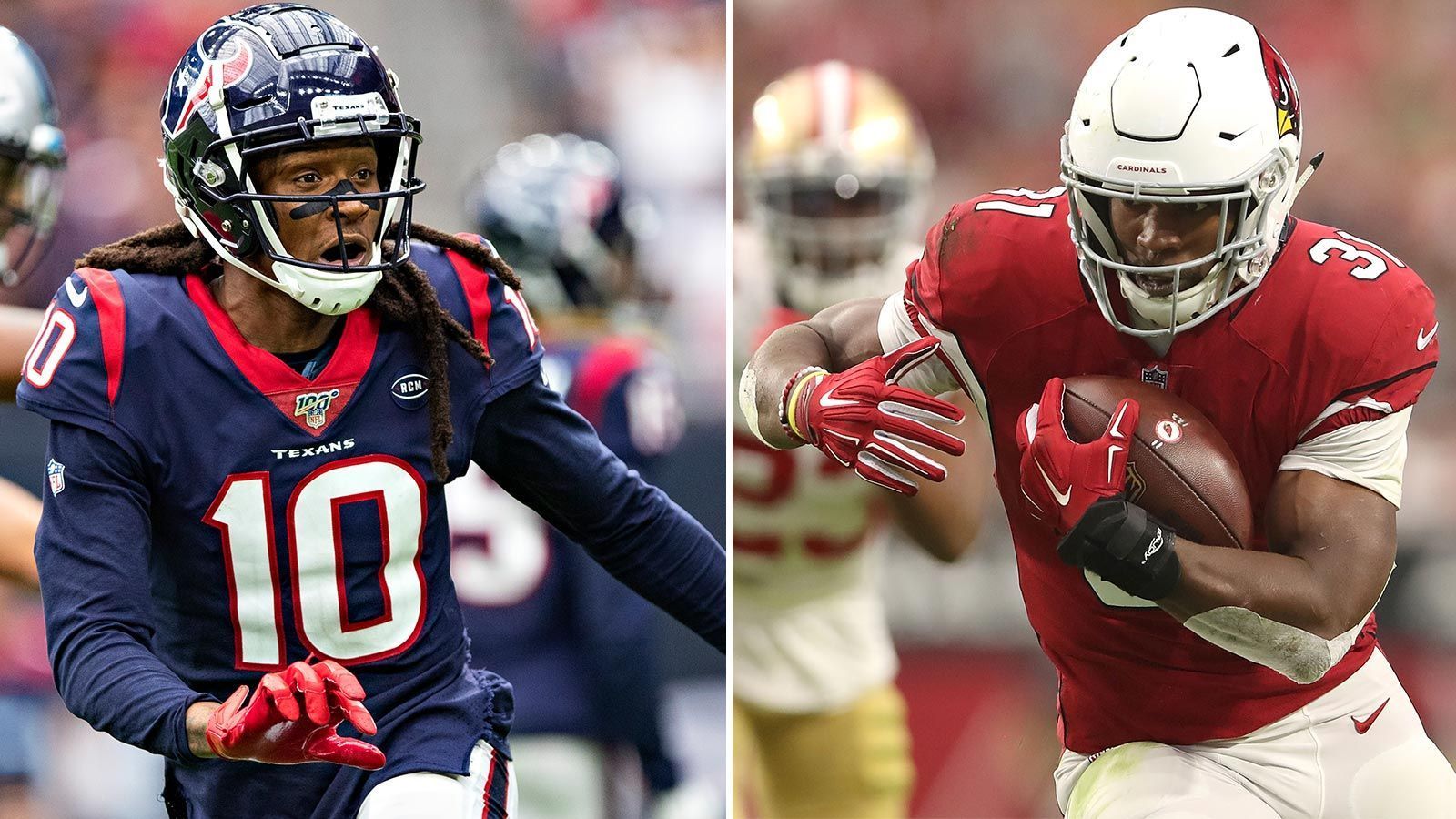 <strong>Houston Texans geben DeAndre Hopkins für David Johnson ab</strong><br>Top-Wide-Receiver DeAndre Hopkins wechselte 2020 mit einem Viertrunden-Pick von den Houston Texans zu den Arizona Cardinals. Im Gegenzug erhielten die Texans Running Back David Johnson, einen Zweitrunden-Pick und einen Viertrunden-Pick. Überraschend wenig für den damaligen Top-5-Receiver ...
