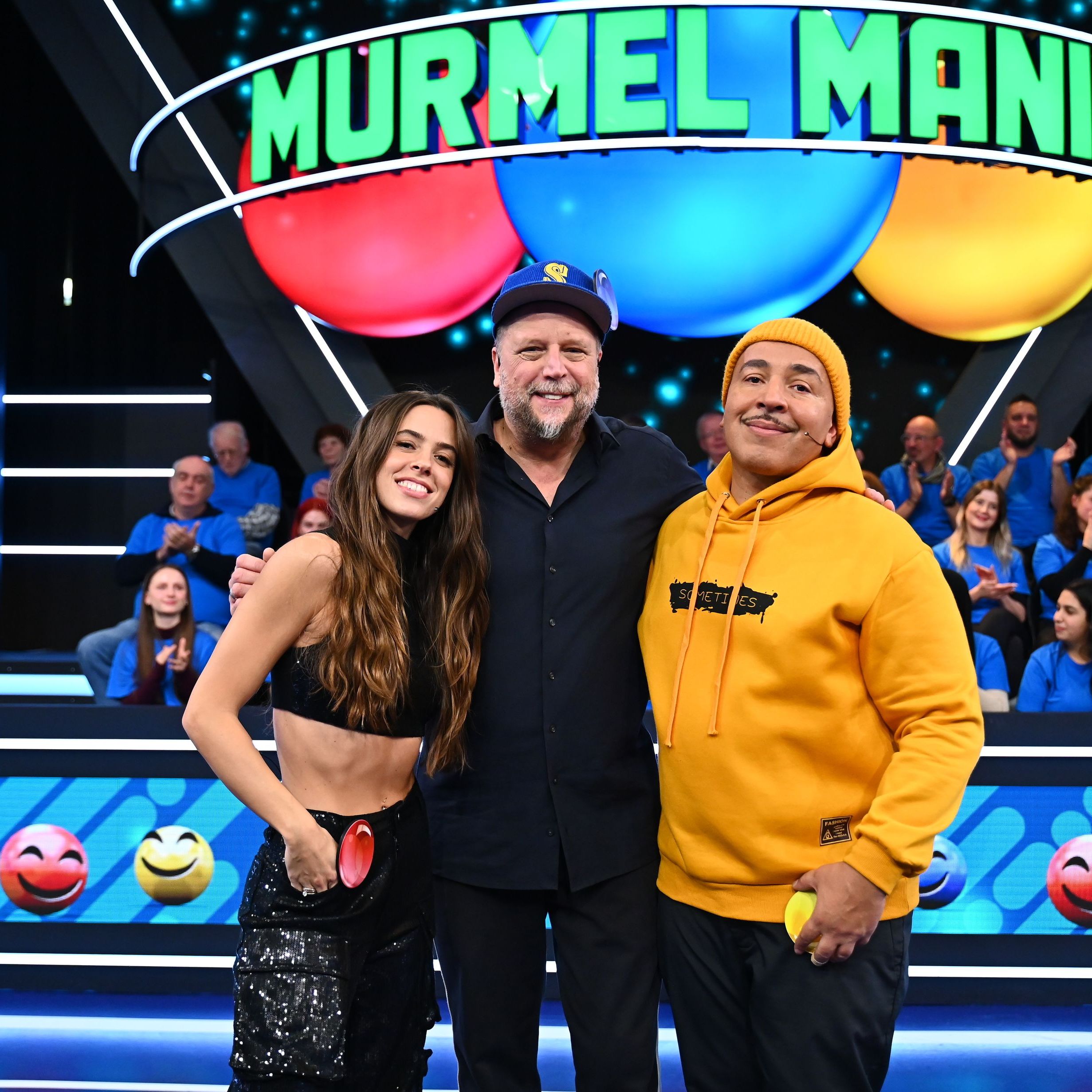 Promigäst:innen der ersten Folge: Vanessa Mai (l.), Smudo (m.) und Lou Bega (r.