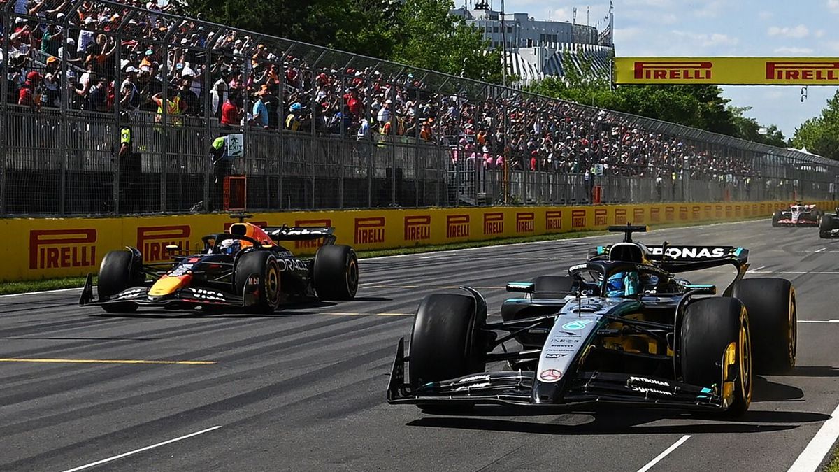 George Russell fuhr als Sieger vor Max Verstappen über die Ziellinie