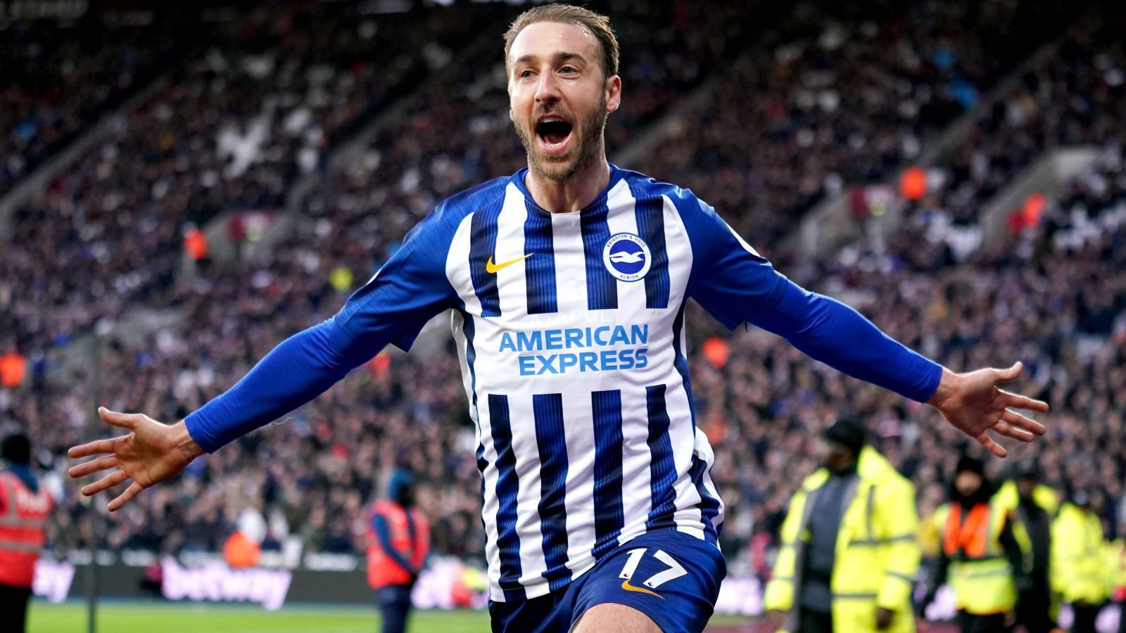 
                <strong>Brighton & Hove Albion</strong><br>
                &#x2022; 1. Glenn Murray (26 Tore, im Bild) -<br>&#x2022; 2. Neal Maupay (20) -<br>&#x2022; 3. Pascal Groß (15)<br>
              