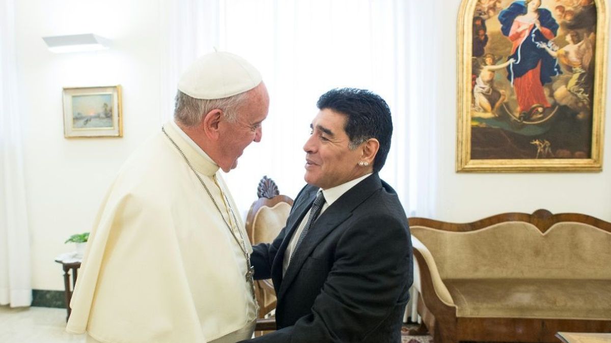 Maradona besuchte den Papst 2014 im Vatikan