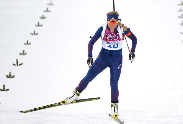 
                <strong>Biathlon Massenstart 12,5 Km: Bronze Tiril Eckhof - Norwegen</strong><br>
                Die Norwegen hatte im Kampf um die letzte Medaille das bessere Ende gegenüber Evi Sachenbacher-Stehle und war schließlich eine Sekunde schneller als die Deutsche.
              
