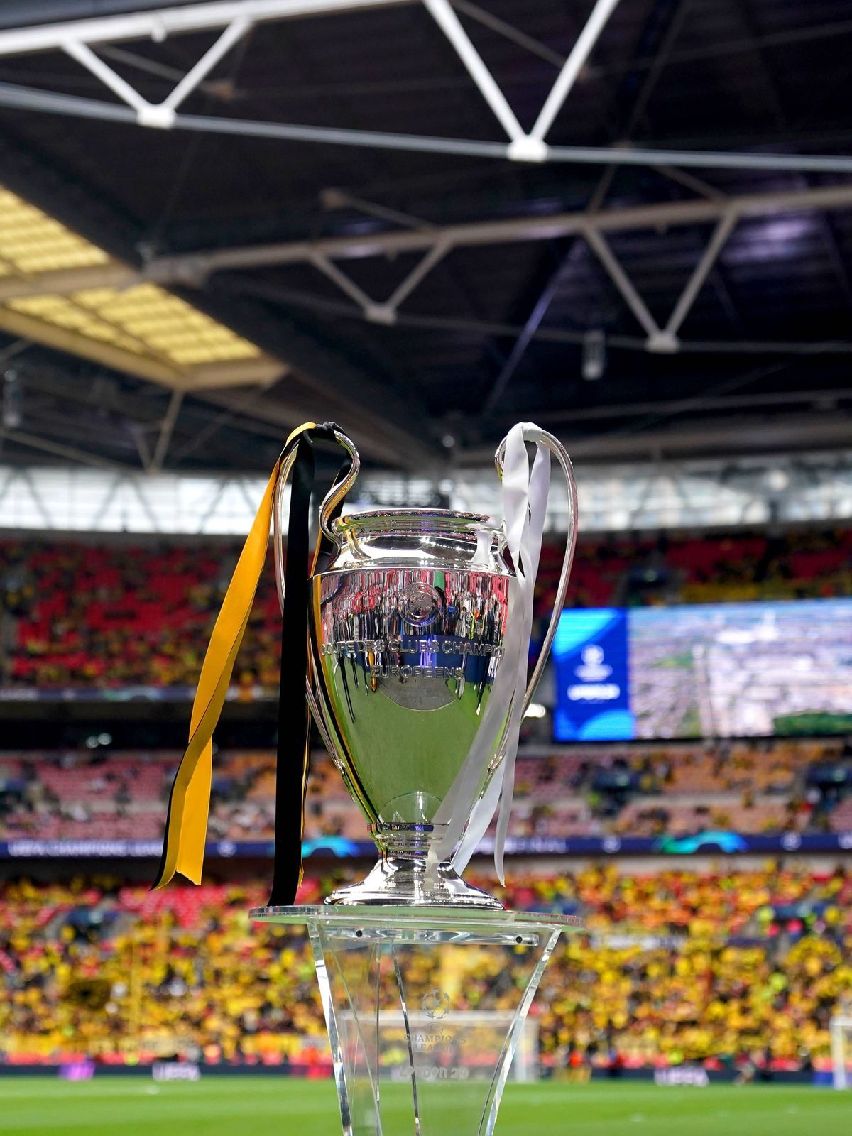 Borussia Dortmund v Real Madrid - UEFA Champions League - Final - Wembley Stadium A general view of the UEFA Champions League trophy on display ahead of the UEFA Champions League final at Wembley S...