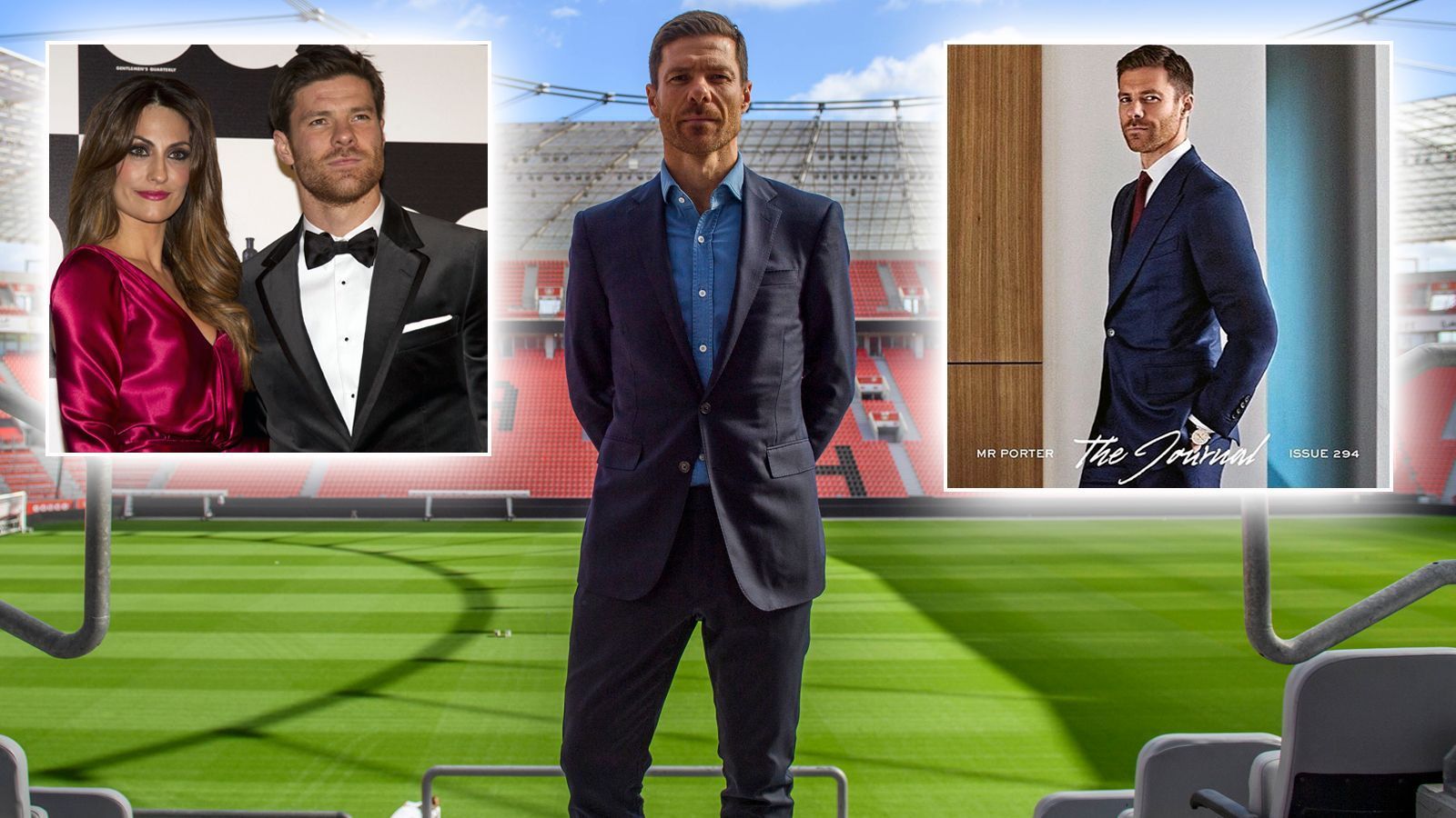 
                <strong>Xabi Alonso als Model</strong><br>
                Wie Ehefrau Nagore Aranburu, so machte auch Xabi Alonso in der Vergangenheit als Model bereits mehrere Male eine gute Figur. So stand er unter anderem für das Mode-Label "Mr PORTER" vor der Kamera. Auch beim ersten Auftritt in Leverkusen erschien Alonso im eleganten Anzug.
              