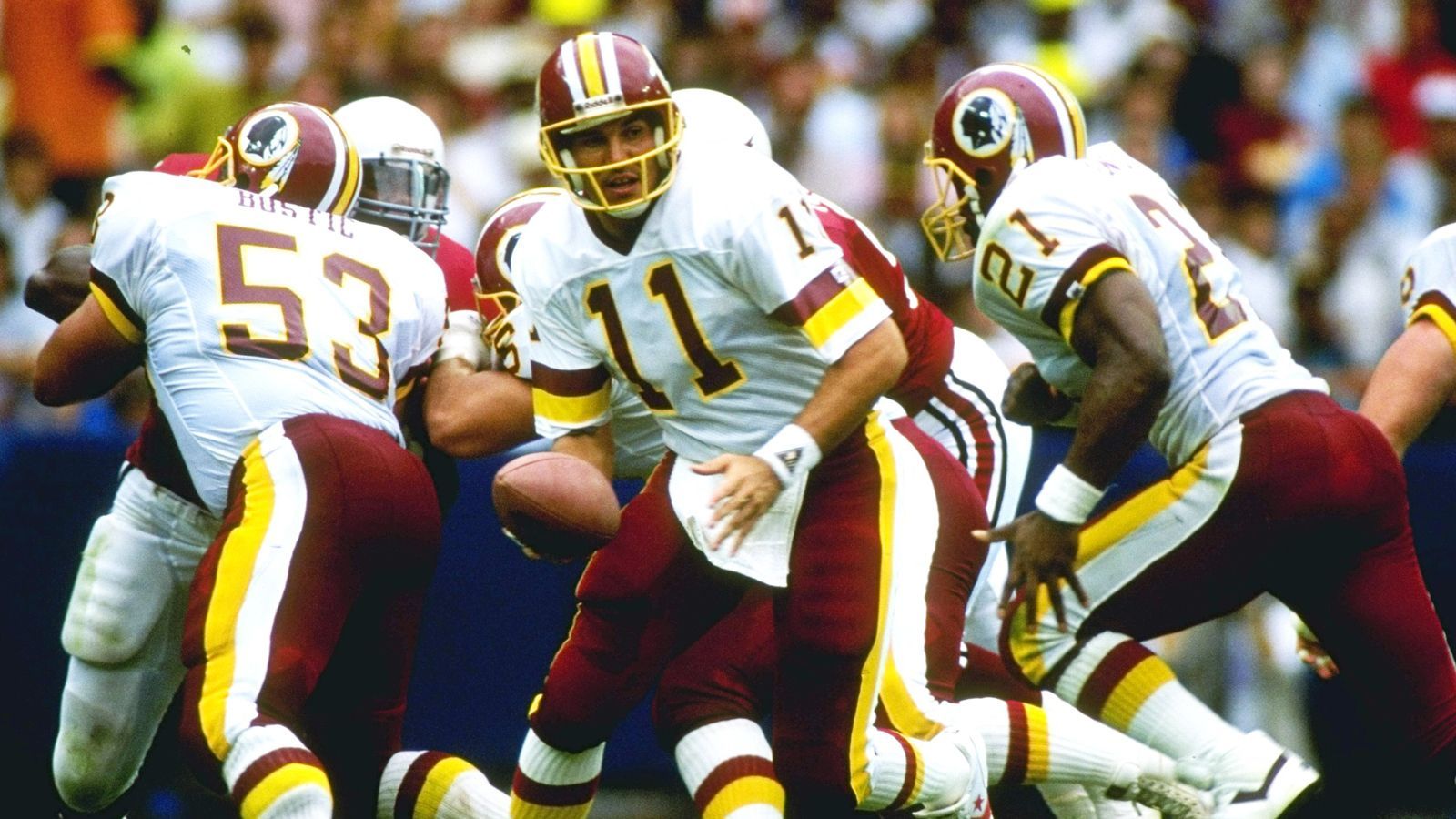 <strong>Washington Redskins (1982-1991)</strong><br>Vor 1981 hatte Washington nur zwei Playoff-Spiele bestritten. Dann kam Head Coach Joe Gibbs. In den nächsten zehn Jahren wurden 17 Playoff-Spiele, vier Conferences und drei Super Bowls (1982, 1987, 1991) gewonnen. Es sind die letzten bis heute.&nbsp;