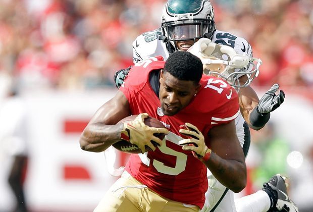 
                <strong>San Francisco 49ers - Philadelphia Eagles</strong><br>
                Williams zerrt so lange am Kopfschutz des 49ers, dass er diesen Crabtree vom Haupt reißt. Crabtree lässt sich dadurch nicht aufhalten und rennt helmlos weiter.
              