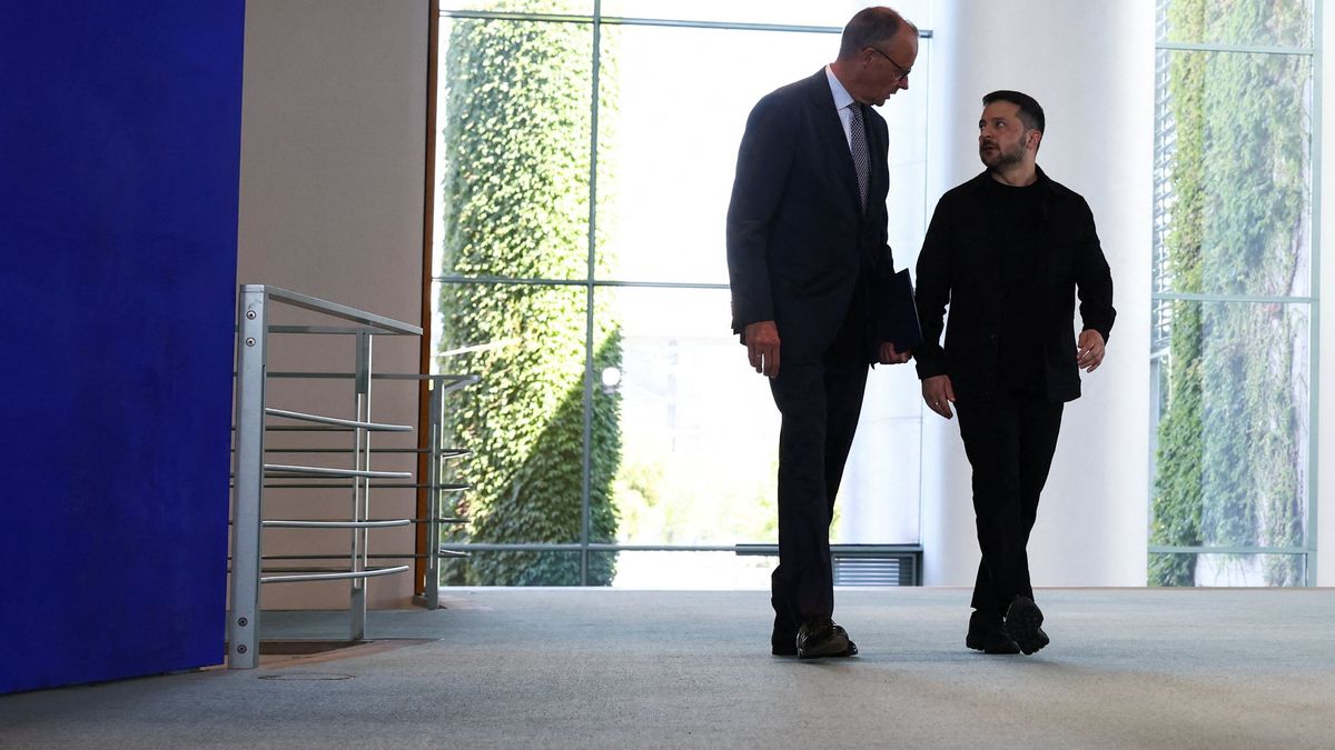 13. August 2025: Der ukrainische Präsident Wolodymyr Selenskyj und der  deutsche Bundeskanzler Friedrich Merz in Berlin
