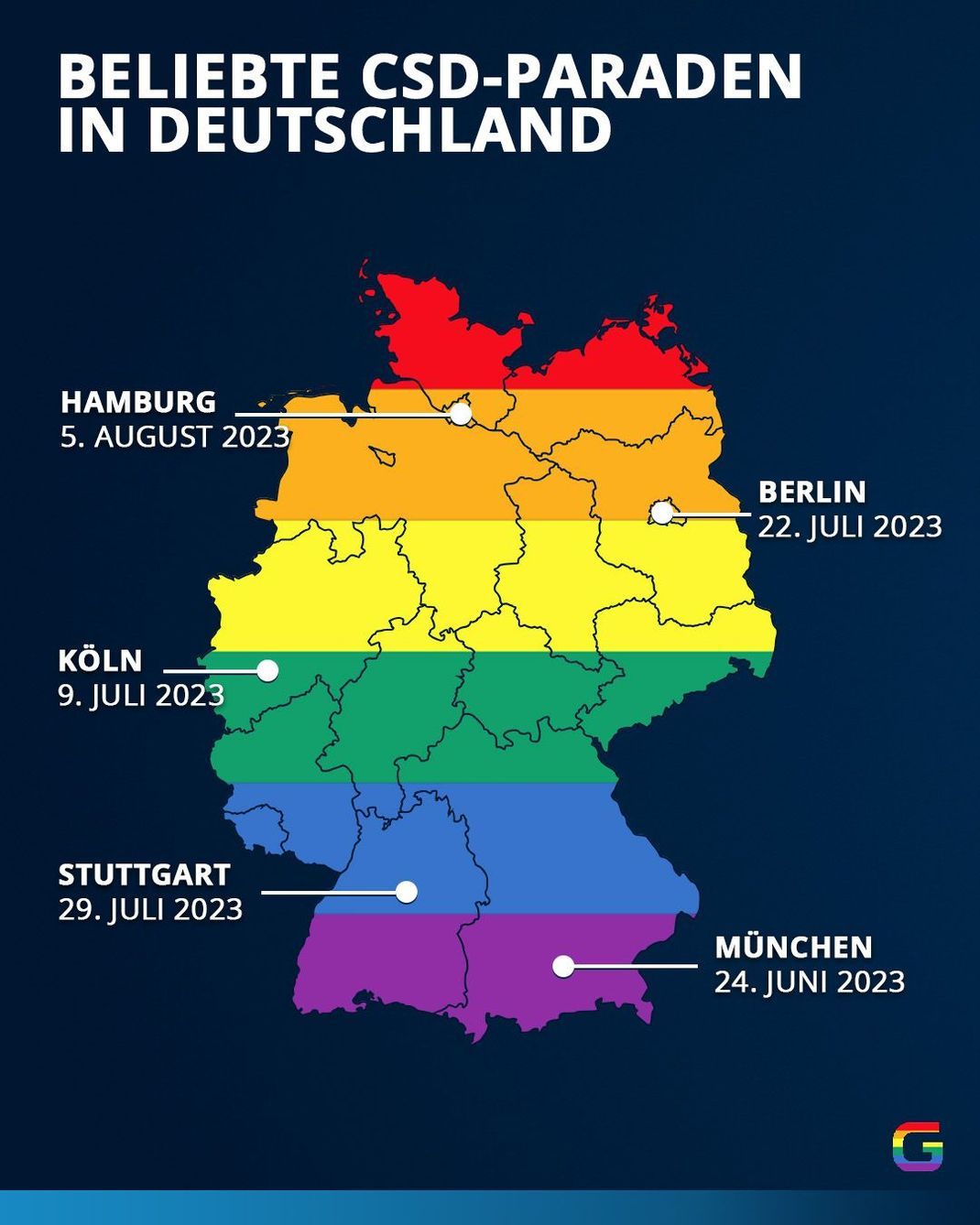 CSD-Paraden in Deutschland 2023