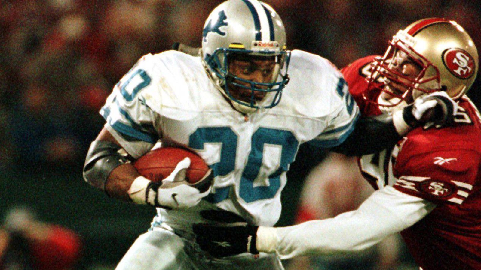 
                <strong>4. Barry Sanders</strong><br>
                Yards: 2.053Team: Detroit LionsSaison: 1997
              