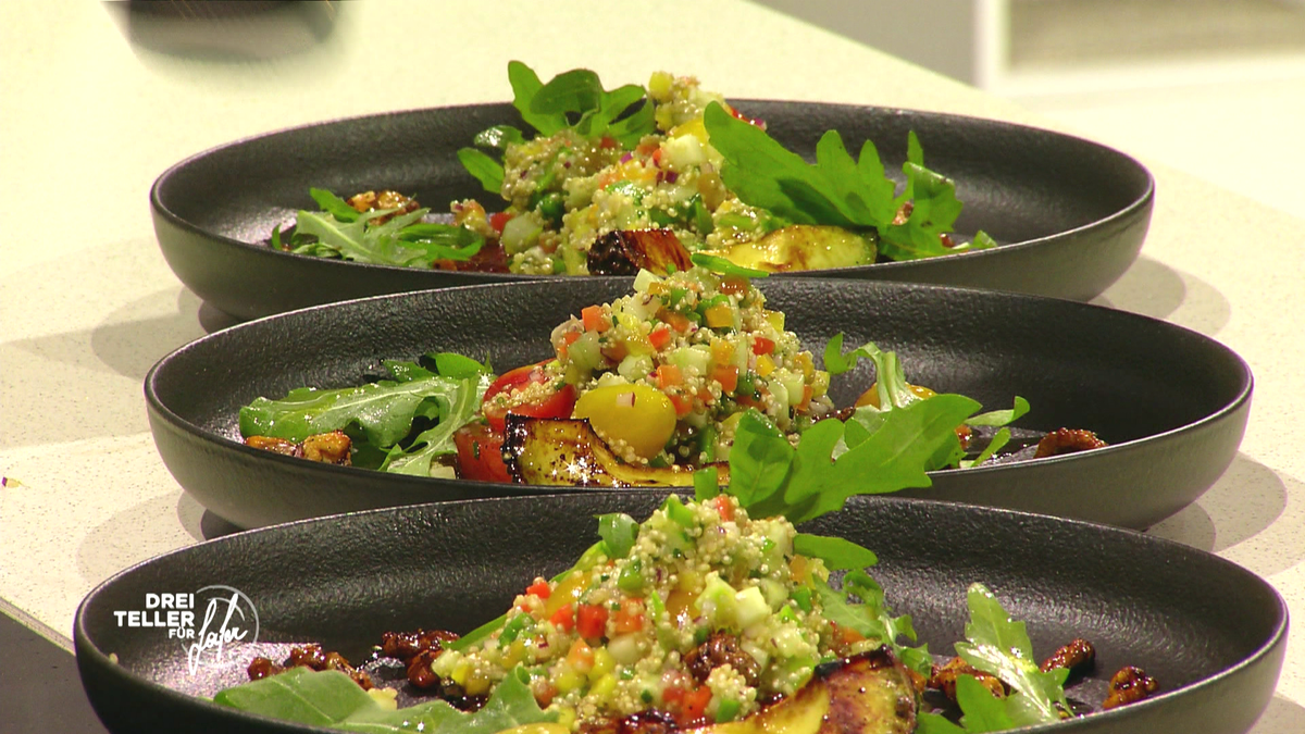 Drei Teller für Lafer: Quinoa-Salat mit buntem Gemüse