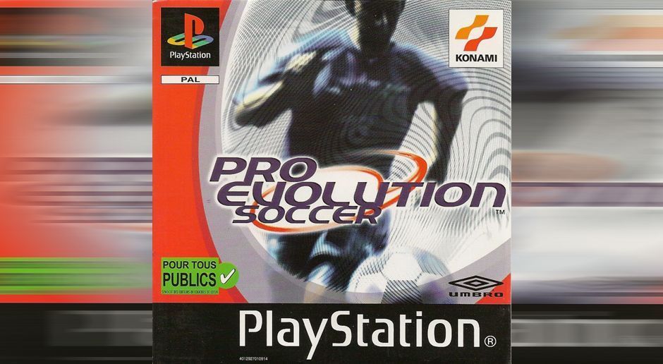 
                <strong>PES 1</strong><br>
                Hier ist es, das erste Spiel mit dem Namen "Pro Evolution Soccer". Auch hier gab es keinen Cover-Star, dafür aber etwas Action zu sehen.
              