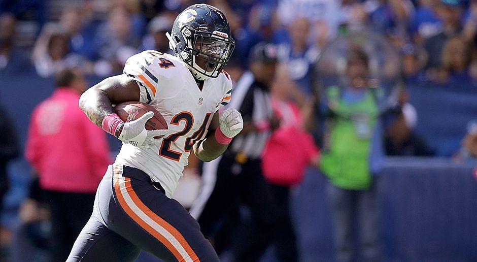 
                <strong>Platz 2: Rushing Yards </strong><br>
                Jordan Howard (Chicago Bears) - Rushing Yards: 1.313
              