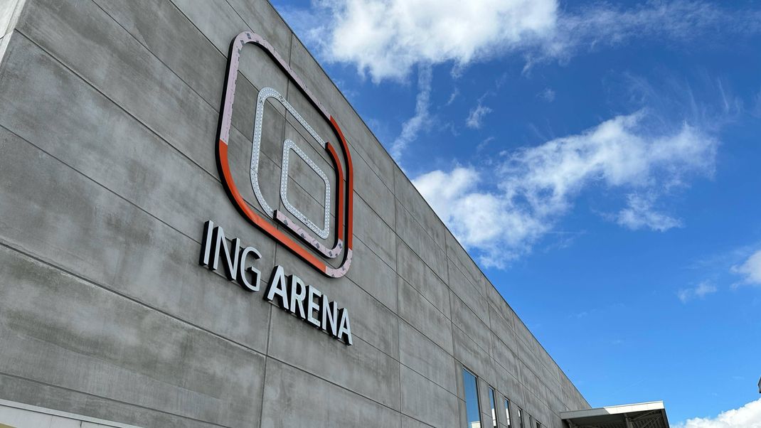 Eingang der ING Arena in Brüssel.