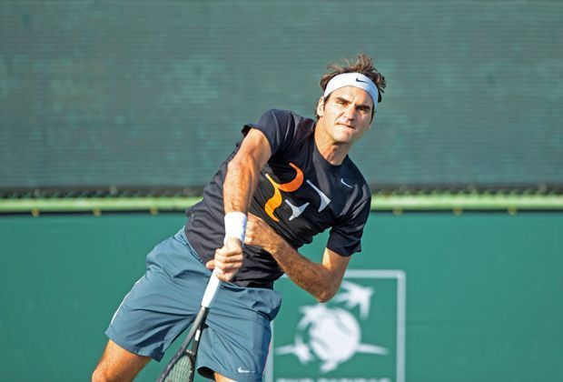 
                <strong>Eindrücke aus dem Training</strong><br>
                Der Weltranglisten-Siebte Roger Federer beim Training in Indian Wells.
              