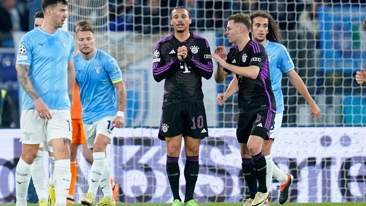 Leroy Sane of FC Bayern Munchen looks dejected during the Uefa Champions League match between SS Lazio and FC Bayern Munchen at Stadio Olimpico Rome Italy on 14 February 2024. Rome Stadio Olimpico ...
