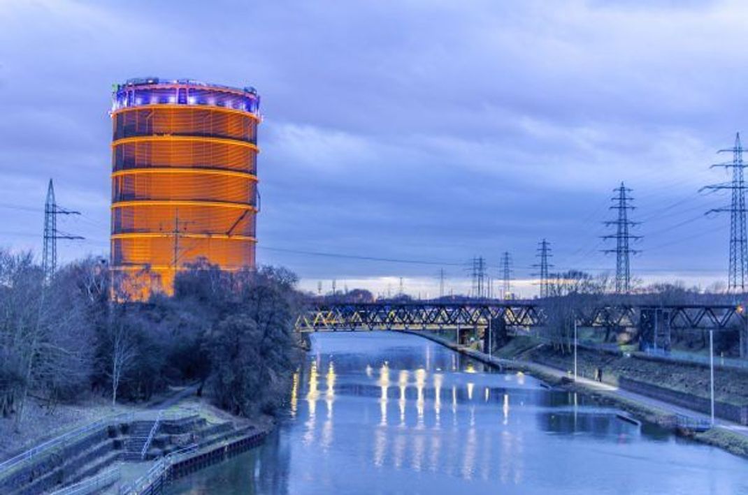 Im Gasometer in Oberhausen finden Ausstellungen und Events statt.