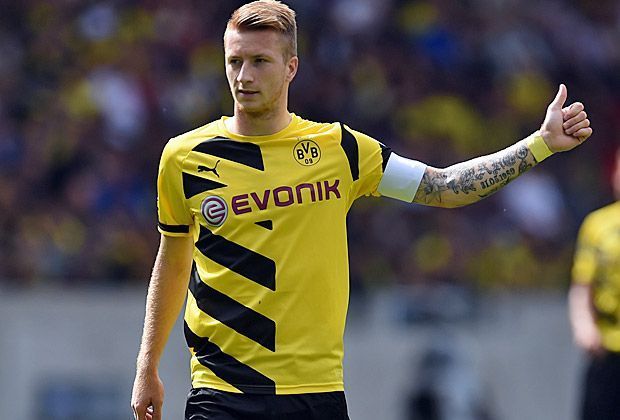 
                <strong>Daumen hoch</strong><br>
                Doch der BVB-Star gibt Entwarnung, es ist alles okay. Der 25-Jährige hat viele Ballkontakte, ist omnipräsent und fast überall zu finden. Ob als Regisseur, "falsche Neun" oder Standardschütze - Reus ist gleich wieder die wichtigste Figur im Angriff der Schwarz-Gelben.
              