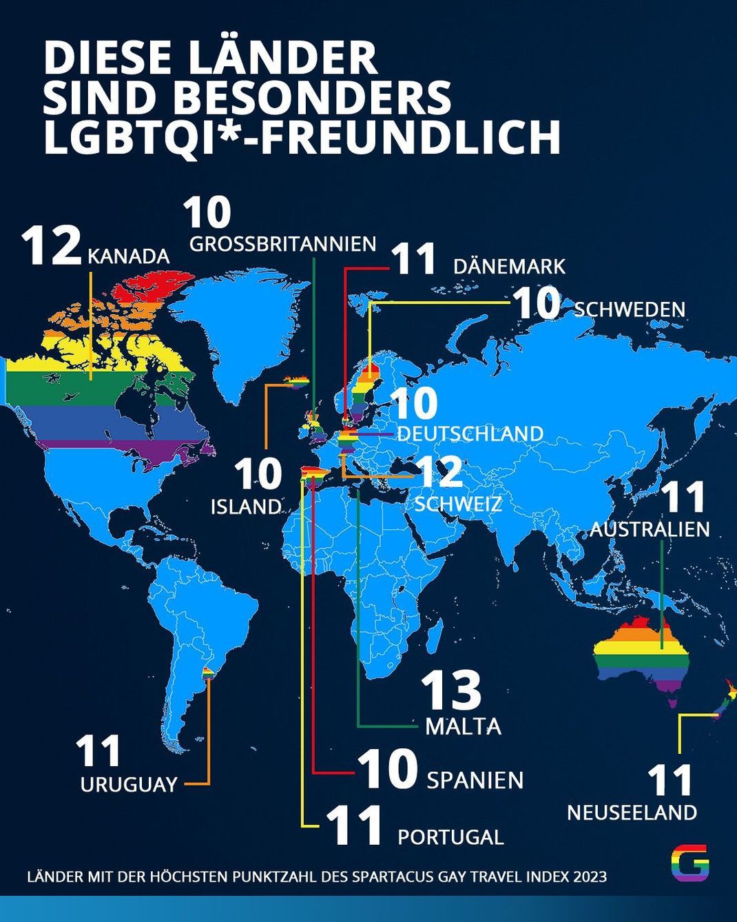 Diese Länder sind besonders LGBTQI*-freundlich
