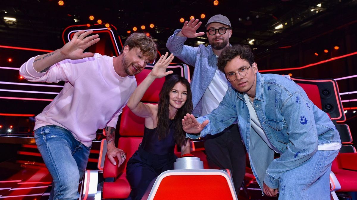 Samu Haber, Yvonne Catterfeld, Mark Forster und Kamrad bei "The Voice of Germany" 2024