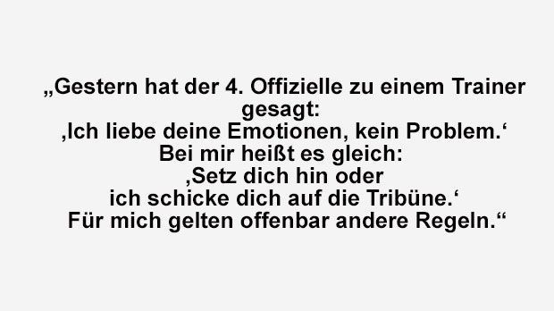 
                <strong>Jose Mourinho vs. Jürgen Klopp</strong><br>
                Mourinho, darüber, dass Jürgen Klopp bei den Schiedsrichtern bevorzugt behandelt wird.
              