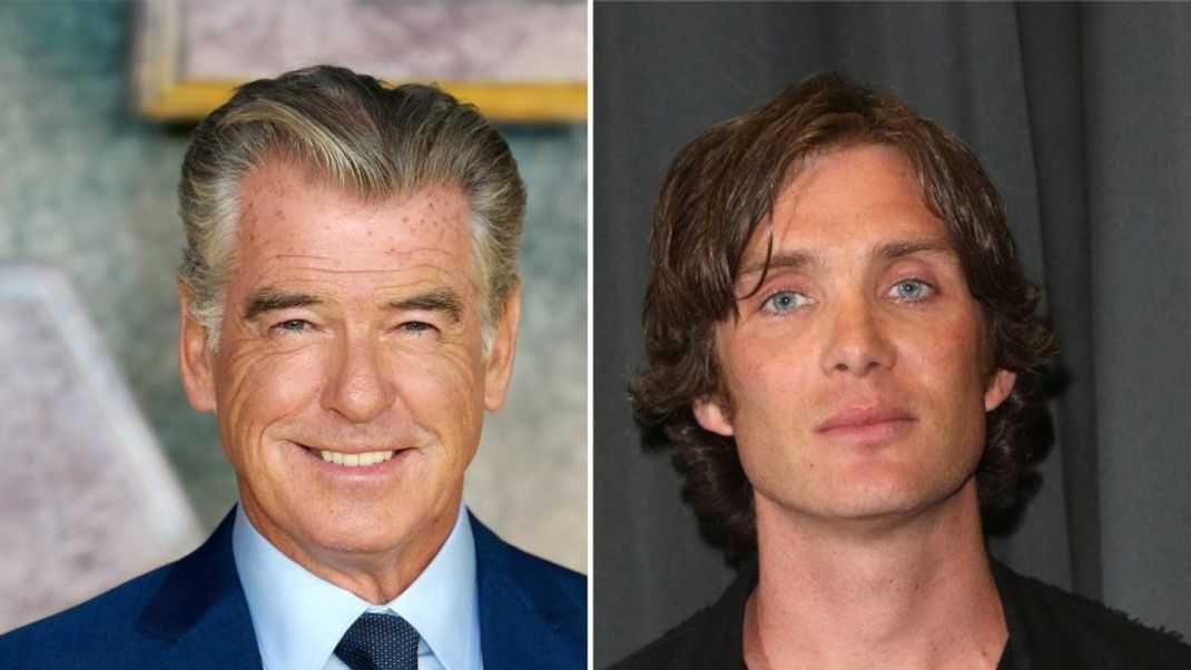 Pierce Brosnan (l.) hält ihn für geeignet: Wird Cillian Murphy (r.) der neue James Bond?