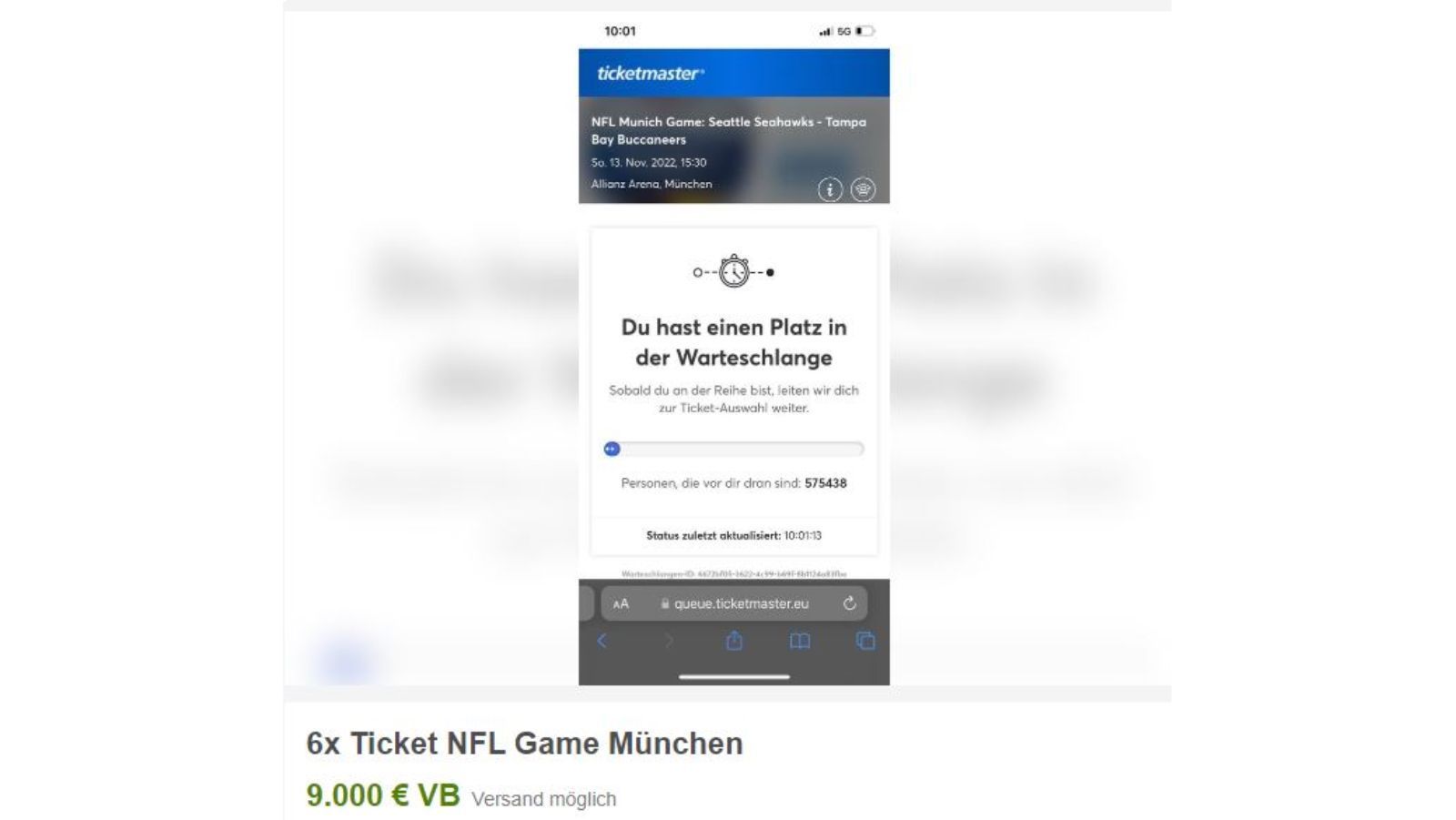 
                <strong>Horrende eBay-Angebote für das NFL-Spiel in Deutschland</strong><br>
                9.000 Euro für sechs Tickets? Schnapper!
              