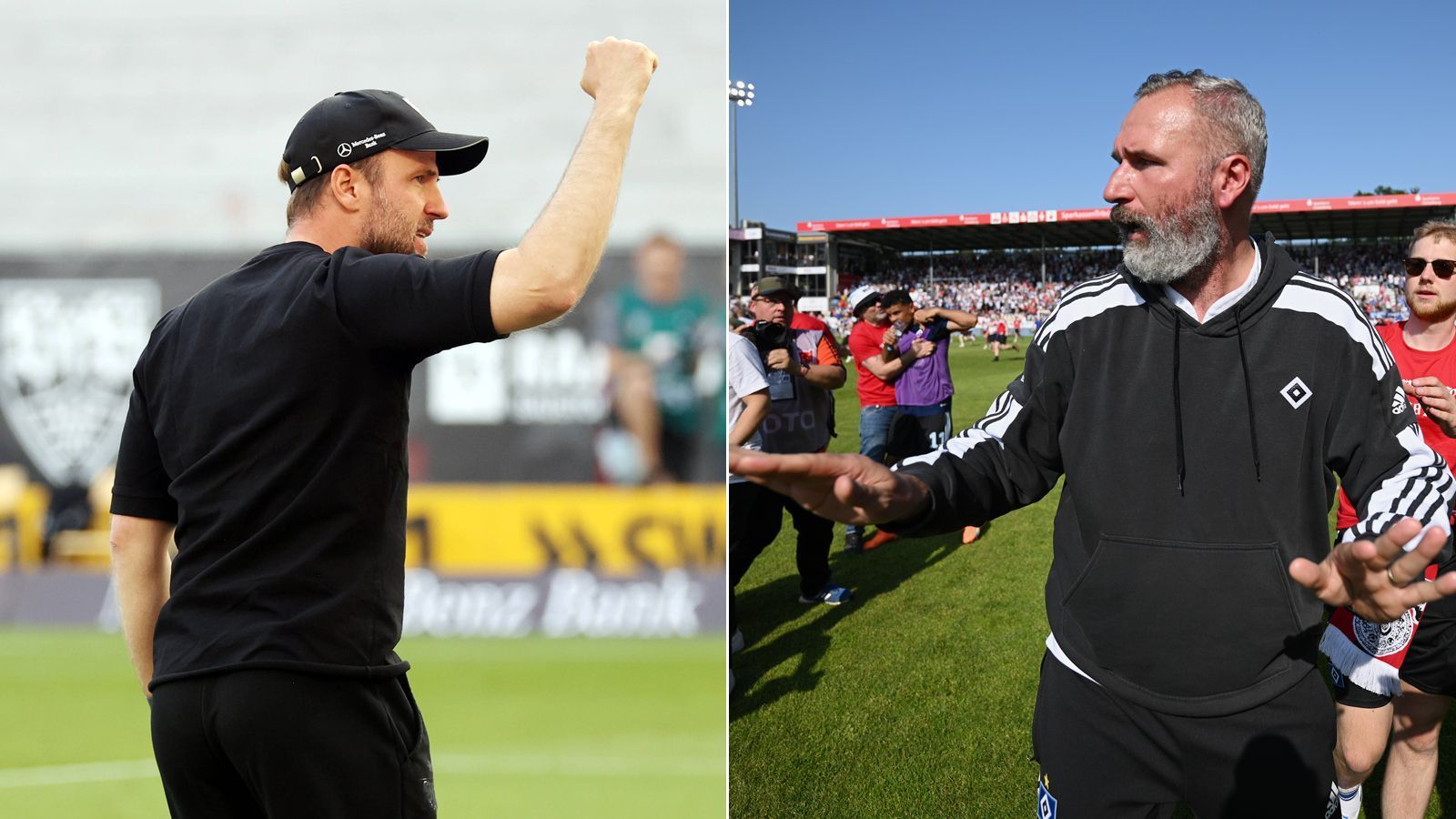 
                <strong>Sebastian Hoeneß vs. Tim Walter: Trainerduell mit Vorgeschichte </strong><br>
                VfB-Trainer Sebastian Hoeneß und HSV-Coach Tim Walter bestritten als Trainer noch nie ein Pflichtspiel gegeneinander. Und dennoch verbindet beide eine gemeinsame Vorgeschichte: In der Saison 2017/18 trainierte Hoeneß die U19 des FC Bayern München, Walter war zur gleichen Zeit für die U17-Mannschaft des Rekordmeisters verantwortlich. Dabei soll es laut "Bild" zwischen beiden intern gekracht haben. "Wie in jedem Nachwuchsleistungszentrum, wenn du als Trainer nebeneinander arbeitest, gibt es Schnittpunkte und auch Reibungspunkte, die hatten Tim und ich auch", erinnert sich Hoeneß. Und weiter: "Es liegt jetzt nicht an mir, die Art von Tim in irgendeiner Weise zu bewerten. Jeder hat seine eigene Art." Die Unterschiede schlagen sich auch in der Grundformation der Coaches nieder: Während Stuttgart seit Hoeneß' Amtsantritt die Defensive stabilisiert hat und hinten auf eine Dreierkette setzt, spielt der HSV unter Walter ein offensiv ausgelegtes 4-3-3-System. Wer coacht wen aus und kann den ungeliebten alten Kollegen bezwingen?
              