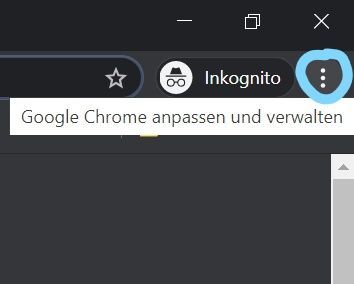 Wenn du nicht sicher bist, ob Chrome sich automatisch auf Stand hält, kannst du das Update aus Sicherheitsgründen manuell starten. Unter Windows, Mac und Linux klickst du dazu auf das Dreipunkte-Menü oben rechts im Bild. 