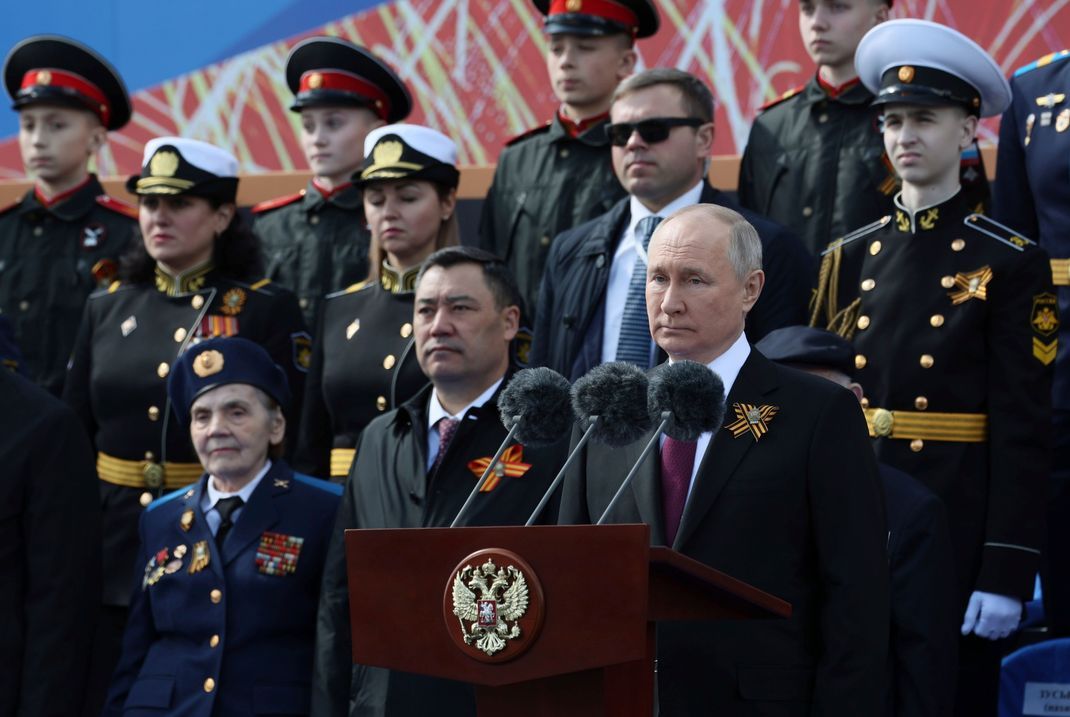 Russlands Machthaber Wladimir Putin bei einer Rede anlässlich einer Militärparade in Moskau.