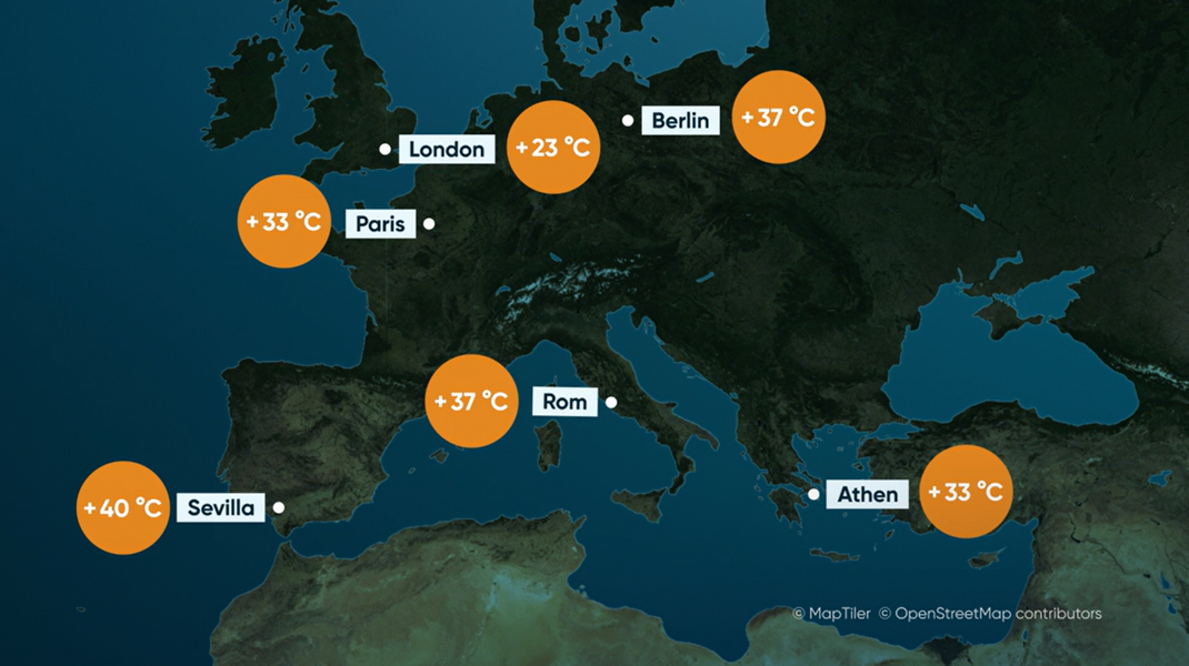 Im spanischen Sevilla wird wohl die 40-Grad-Marke geknackt.