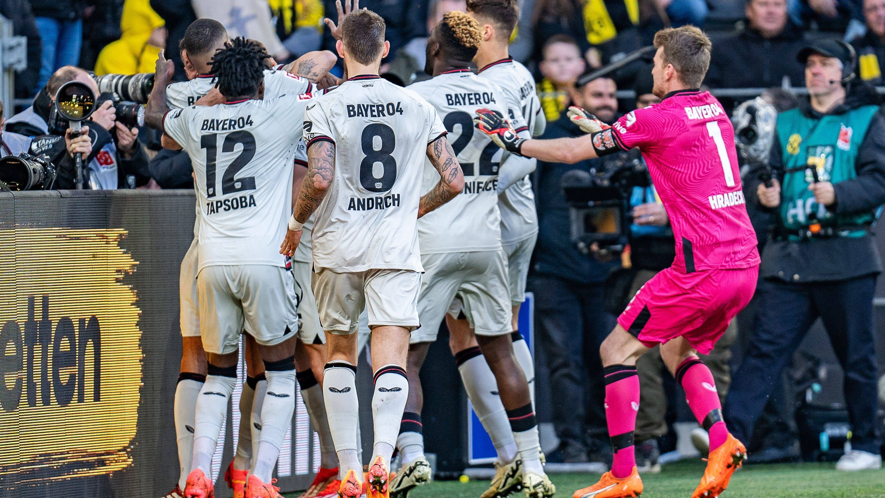 <strong>Borussia Dortmund - Bayer Leverkusen (1:1)</strong><br>- Torschütze: Josip Stanisic (90.+7)<br>- Wettbewerb: Bundesliga, 30. Spieltag (21.04.2024)<br>- Gewonnener Punkt: 1