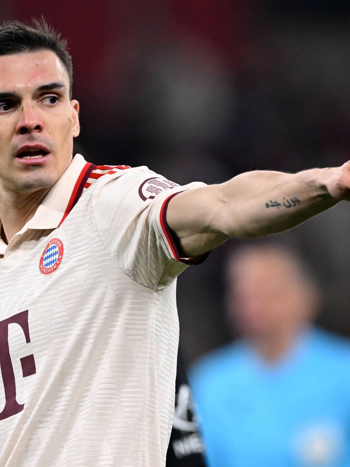 LEVERKUSEN - Joao Palhinha of FC Bayern Munchen during the UEFA Champions League match between Bayer 04 Leverkusen and FC Bayern MAÂ¸nchen at the Bay Arena on March 11, 2025 in Leverkusen, Germany....