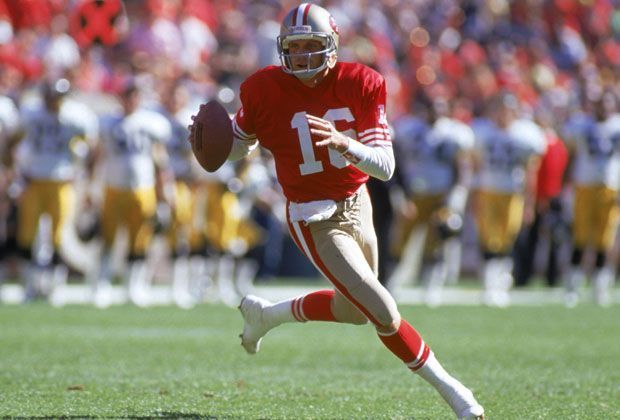 
                <strong>Joe Montana</strong><br>
                ...Joe Montana! Bei den San Francisco 49ers stieg Montana zur Quarterback-Legende auf und war bekannt dafür, in engen Spielen den Unterschied auszumachen. Nicht nur deshalb wurde er drei Mal zum MVP beim Super Bowl gewählt. 
              