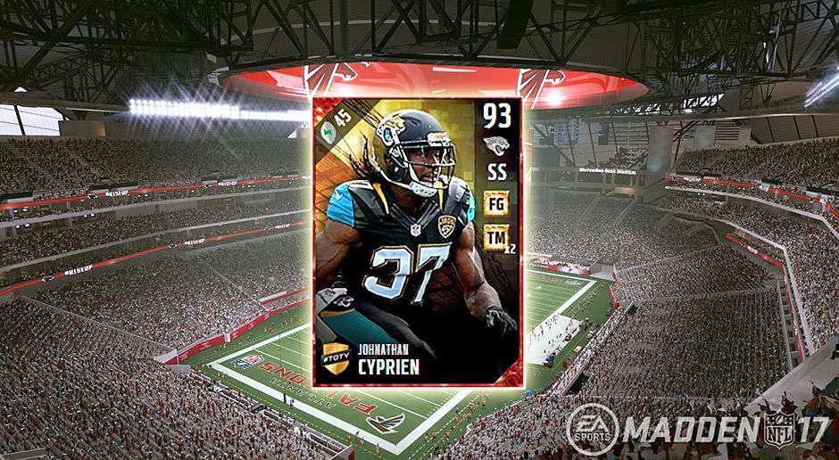 
                <strong>Strong Safety: Johnathan Cyprien</strong><br>
                Strong Safety: Johnathan CyprienTeam: Jacksonville JaguarsGesamt-Stärke: 93
              