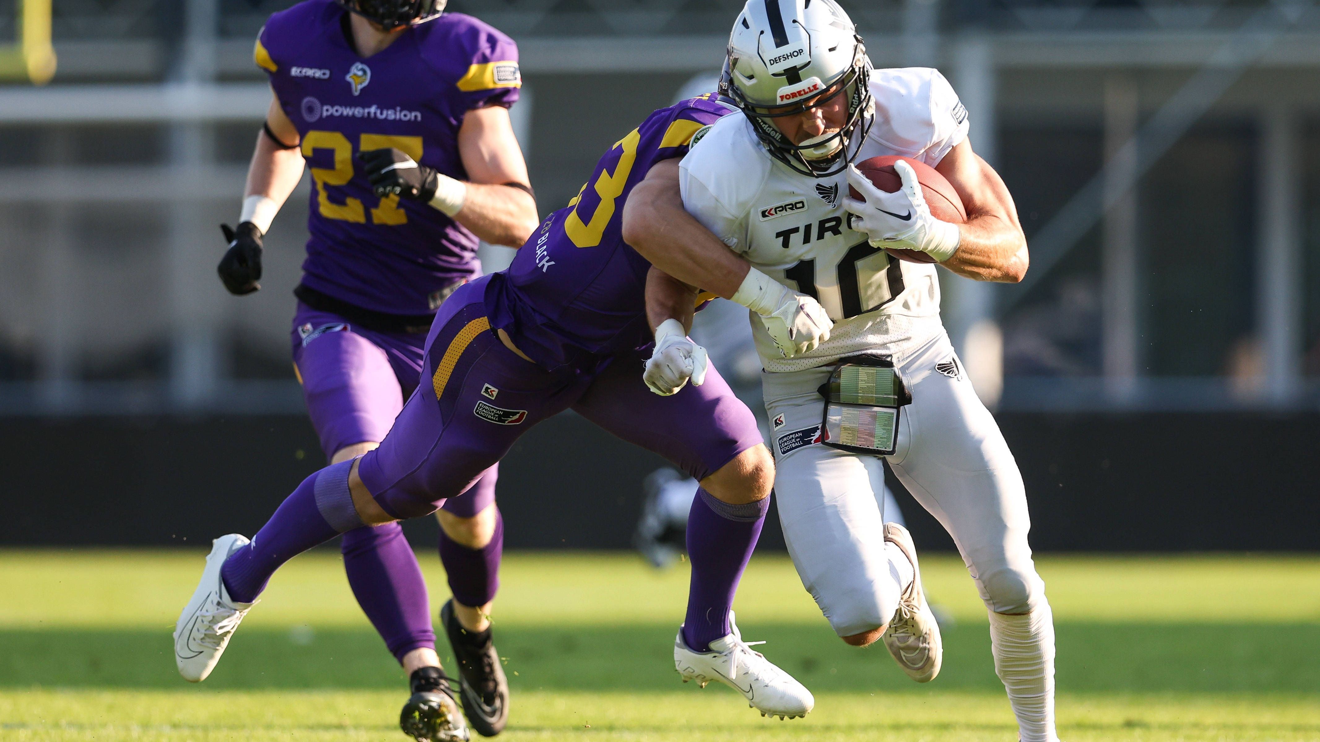 <strong>Vienna Vikings at Tirol Raiders (Tivoli Stadion, Innsbruck, 6. Juli)</strong><br>Die Vorherrschaft in Österreich wird so lange ein Must-See sein, wie es die ELF gibt. Die Vikings führen im direkten Vergleich mit 4:0. Es wird also Zeit für die Raiders. Warum nicht am 7. Spieltag im Tivoli-Stadion? Bei diesem Blick auf die Alpen gegen den großen Rivalen gewinnen, dürfte in Tirol ganz oben auf der Prioritätenliste stehen.