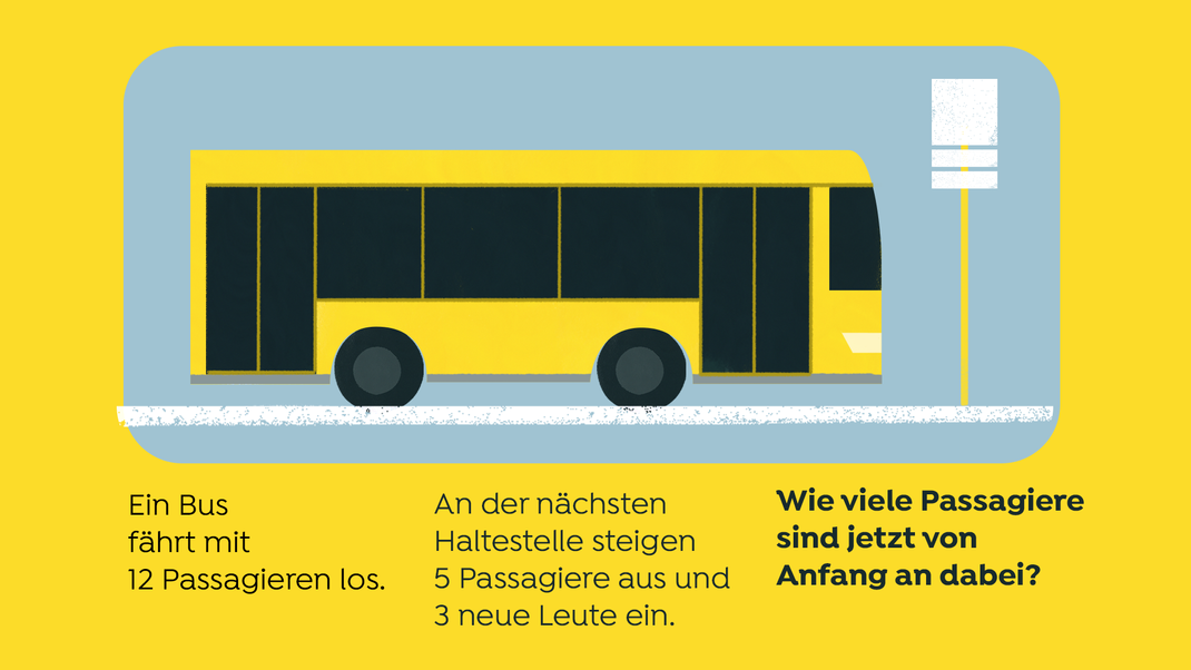 Wie viele Passagiere fahren von Anfang an mit dem Bus?
