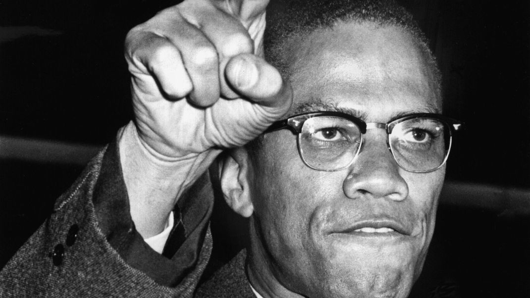 14. Mai 1963, USA, New York: Der US-amerikanische Bürgerrechtler Malcolm X spricht auf einer Kundgebung.