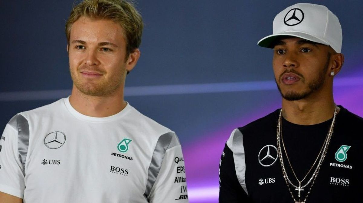 Ehemalige Kollegen: Nico Rosberg (l.) und Lewis Hamilton
