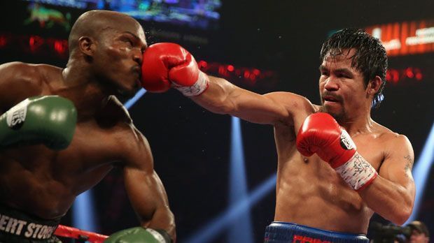 
                <strong>Manny Pacquiao vs Timothy Bradley (2014)</strong><br>
                Im Rematch mit Bradley holte sich Pacquiao seinen Weltergewichts-Titel wieder zurück. Diesmal dominierte er den Kampf so deutlich, dass kein Fehlurteil möglich war.
              