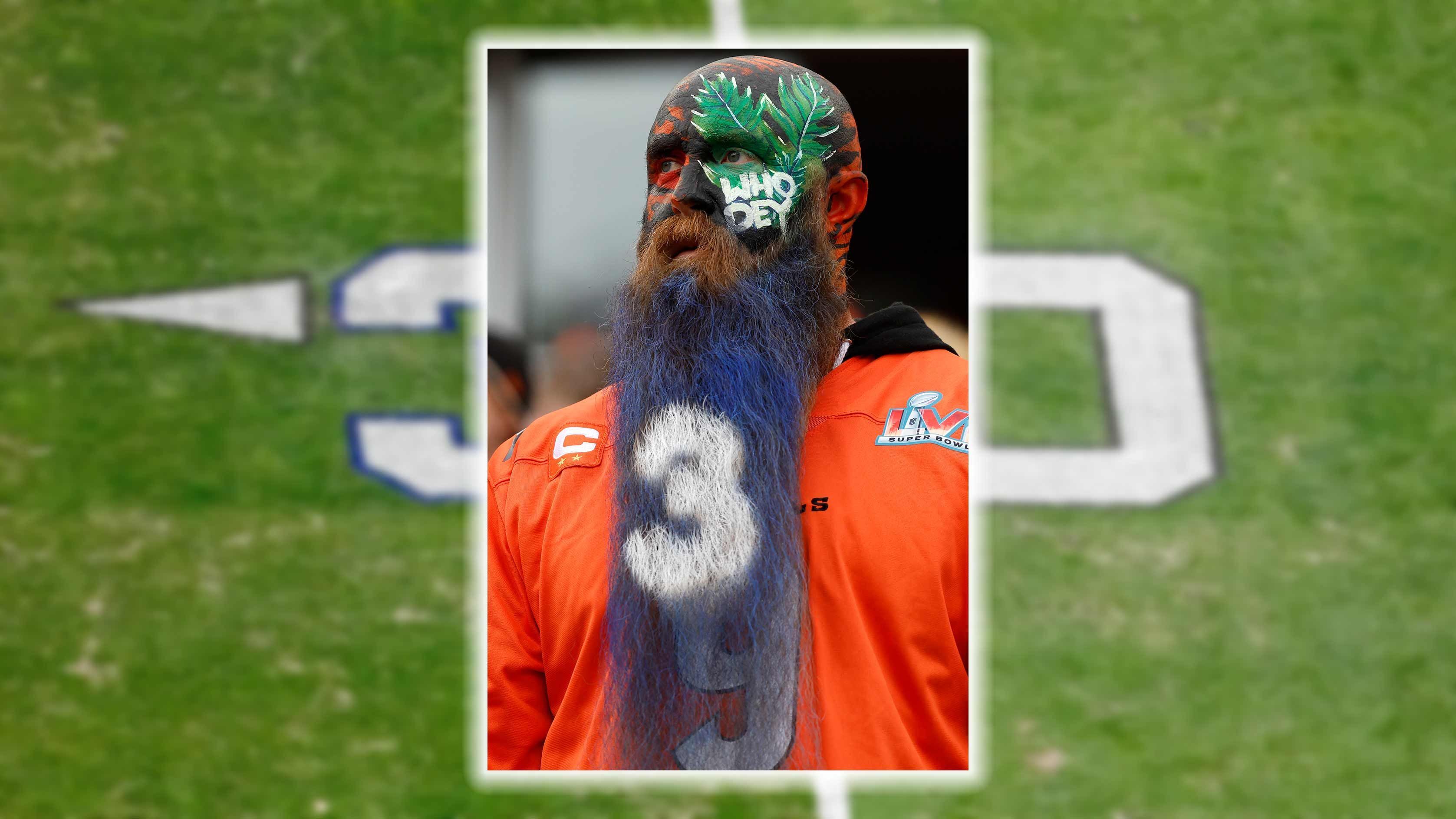 
                <strong>Hamlin-Bart</strong><br>
                Stark! Ein Fan der Cincinnati Bengals hat sich zu Ehren Damar Hamlins seinen Bart gefärbt und die Trikotnummer des Bills-Safetys reingeschrieben. Football is Family!
              