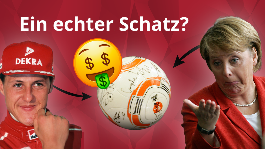 Ein Fußball, unterschrieben von Rennfahrer-Legende Michael Schuhmacher und Angela Merkel? Diese komische Kombination und viele weitere kuriose Schätze gibt es bei "Ramsch oder Rares".