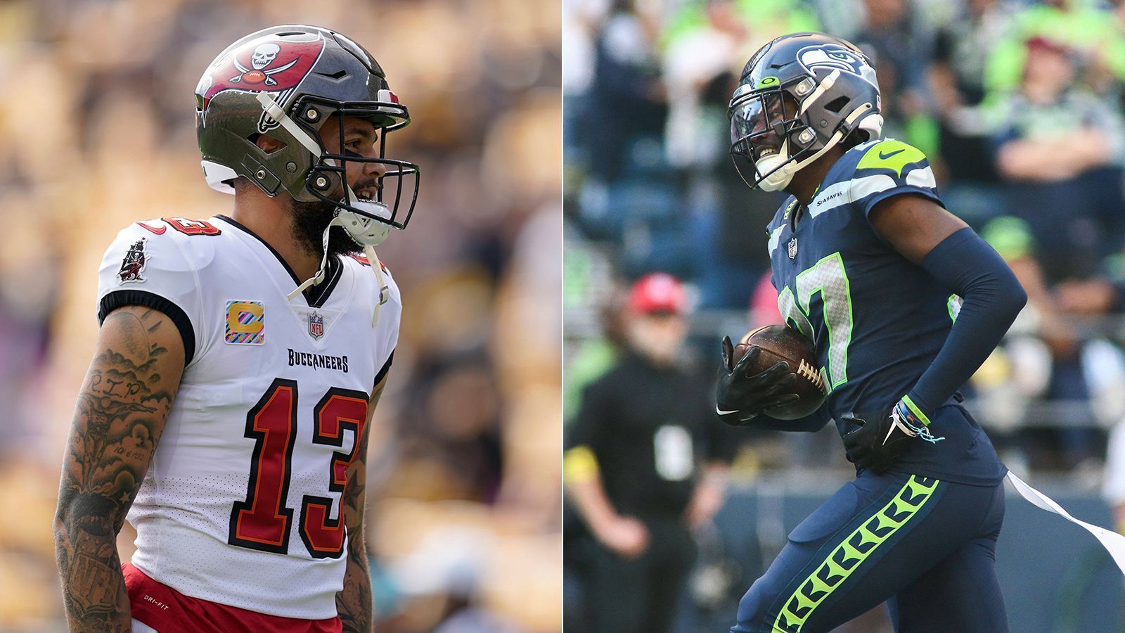 
                <strong>Tariq Woolen vs. Mike Evans</strong><br>
                Rookie-Cornerback Tariq Woolen, der Senkrechtstarter der Seahawks-Secondary, dürfte es in der Partie häufig mit Wide Receiver Mike Evans zu tun bekommen. Mit 1,96 Metern und 100 Kilogramm Gewicht zählt Mike Evans zu den körperlich imposantesten Wide Receivern der Liga - und lässt dies gegnerische Cornerbacks auch regelmäßig spüren. Woolen muss sich allerdings nicht verstecken. Der Viertrunden-Pick ist groß, pfeilschnell und physisch genug, um mit Mike Evans mitzuhalten. Evans sammelte diese Saison bereits 617 Yards und zwei Touchdowns. Woolen ließ in seiner Deckung 282 Yards zu und fing bereits vier Interceptions. 
              