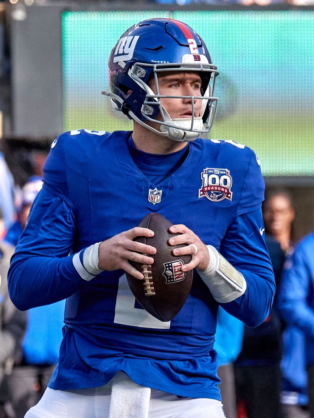 New York Giants quarterback Drew Lock (2) during a NFL, American Football Herren, USA game against the New Orleans Saints at MetLife Stadium in East Rutherford, New Jersey. CSM East Rutherford Unit...