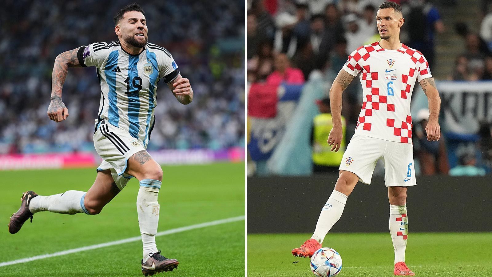 
                <strong>Innenverteidigung: Nicolas Otamendi vs. Dejan Lovren</strong><br>
                Im Duell der Innenverteidiger-Routiniers entscheiden ebenfalls Nuancen. Wie Gvardiol auf kroatischer, räumt Otamendi auf argentinischer Seite hinten auf. Mit seiner außergewöhnlichen Sprungkraft gewinnt der 34-Jährige trotz seiner 1,83-Meter so gut wie jedes Kopfballduell - offensiv wie defensiv. Deshalb macht Otamendi auch den Punkt gegen Lovren - 2:2.
              