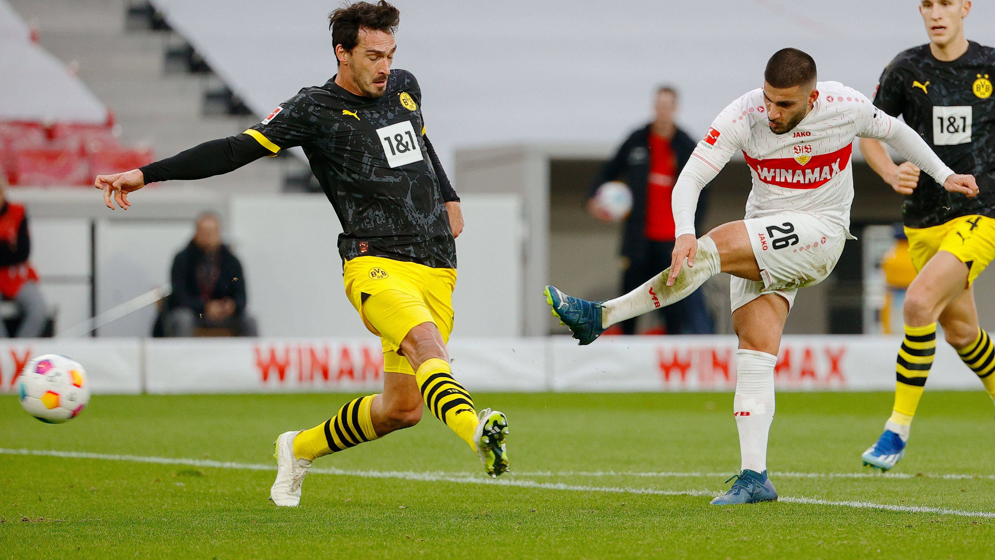 <strong>Mats Hummels</strong><br>Völlig gebrauchter Nachmittag für den Routinier! Zu weit weg von Gegenspieler Undav beim Pass durch die Schnittstelle vor dem Foulelfmeter. Kann im Zusammenspiel mit Schlotterbeck eigentlich nie Sicherheit ausstrahlen. Wirkt regelrecht überfordert gegen den wieselflinken Undav. Muss zur 28. Minute angeschlagen runter. Eine indiskutable Leistung bis zu diesem Zeitpunkt. <strong><em>ran</em>-Note: 5</strong>