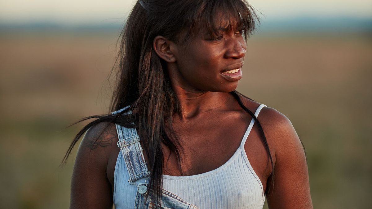 Portraits of woman at nature